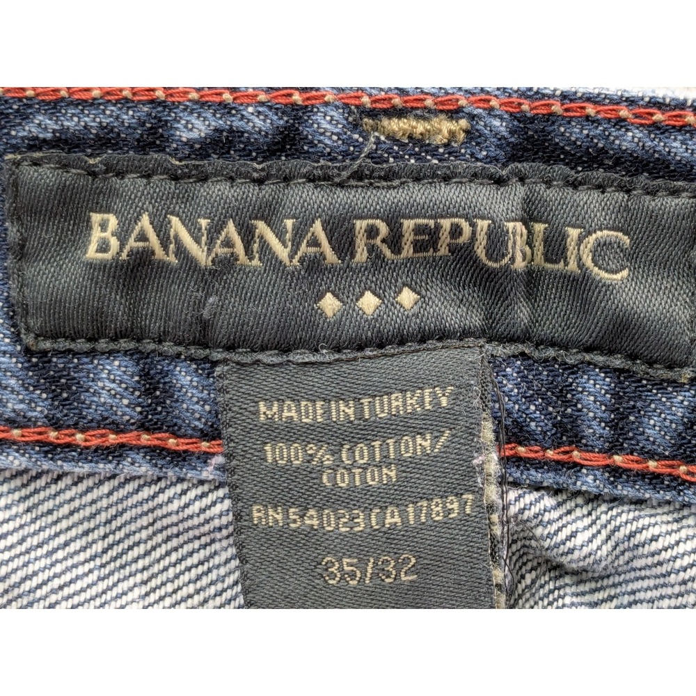 Banana Republic Mens Straight Leg Blue Jeans 100% Cotton 35x32 Medium Wash - Picture 4 of 10